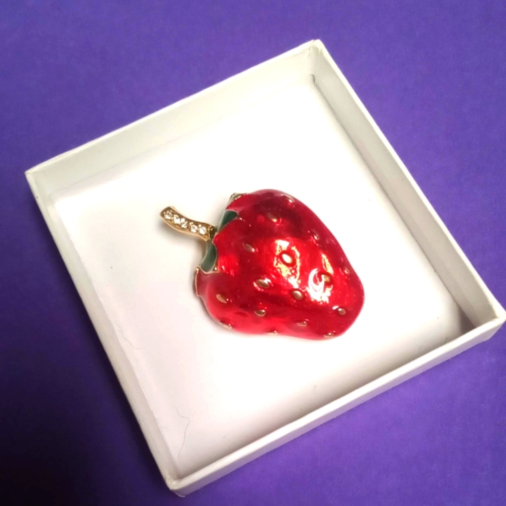 Red Strawberry Brooch